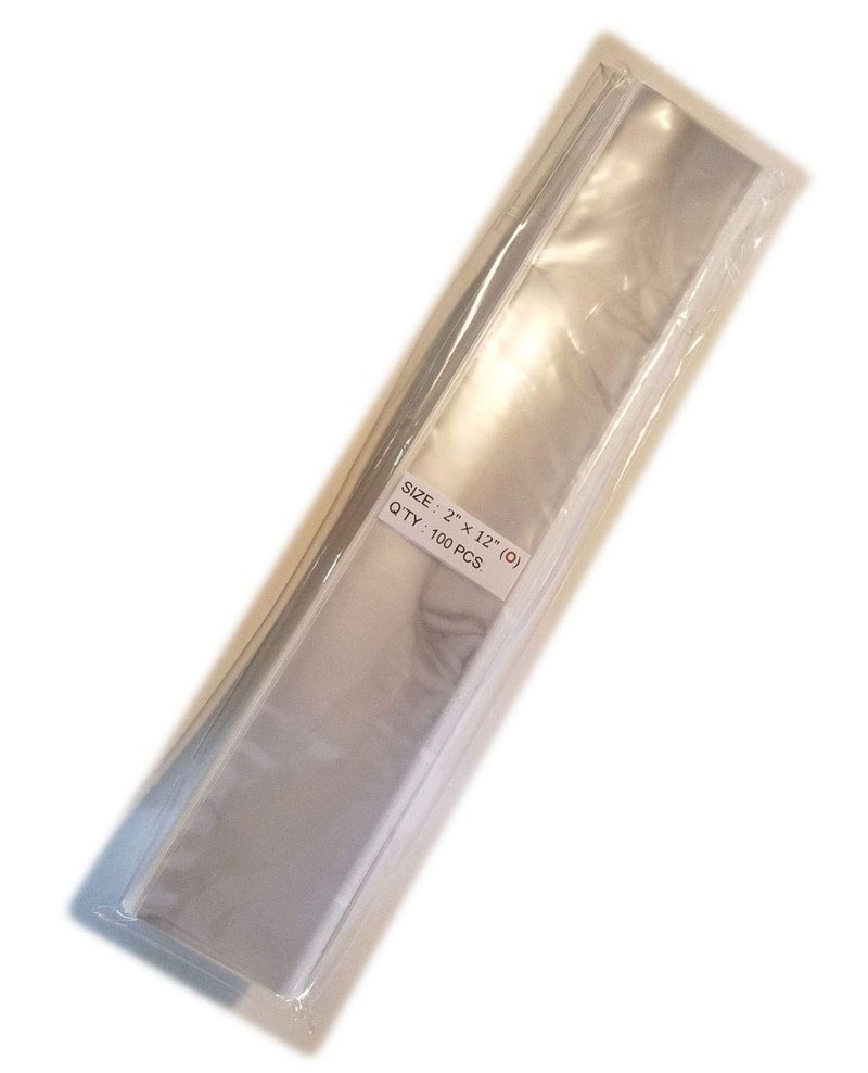 UNIQUEPACKING 100 قطعة 2x12 (O) أكياس سيلوفان شفافة لعيدان البريتزل